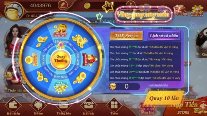 Cuộc đua TOP Server trở nên dễ dàng hơn với vòng quay may mắn