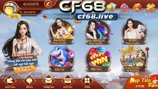 Tải CF68 file APK để trải nghiệm kho game chất