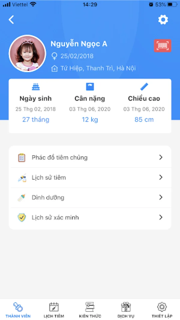 Giao diện của ứng dụng