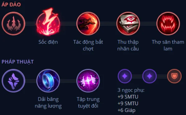 Bảng Ngọc Ezreal LMHT vị trí AP