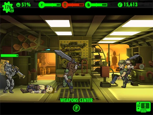 Lối chơi sinh tồn chiến đấu trong Fallout Shelter