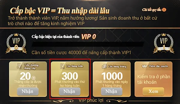 Phần thưởng hấp dẫn khi trở thành thành viên Vip CF68