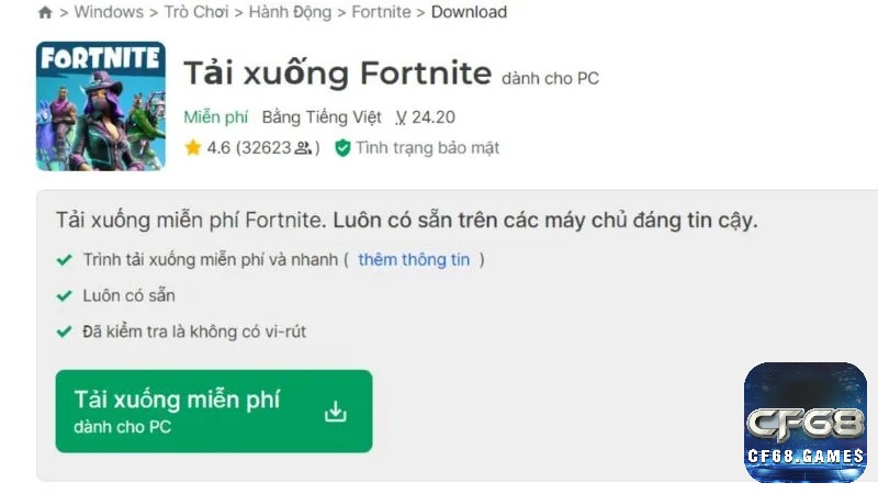 CF68.ONLINE chia sẻ cách tải fortnite cực chi tiết cho anh em tân thủ