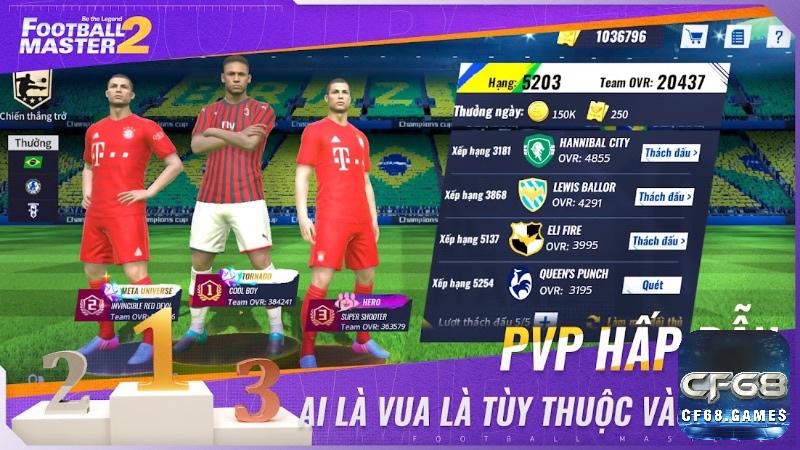 Game đá banh mobile Football Master 2 liên tục cải tiến nên mang đến sự mới mẻ cho người chơi